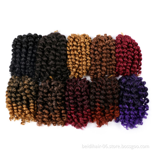 Ringlet Jumpy Wand Curl Crochet Braids Bouncy Jamaican Twist 8inch 20roots
